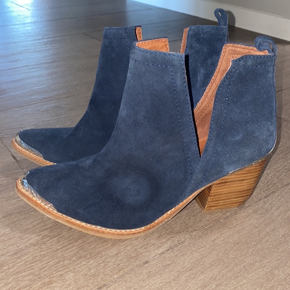 Jeffery Campbell blue suede boots